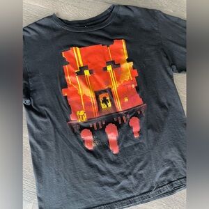 Minecraft Long Sleeve Shirt Boys Large Black With Graphic